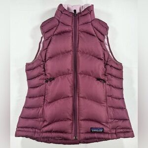 Patagonia Mauve Puffer Vest XS • Fleece Lined • Cozy Outdoor Layer • Outdoorcore